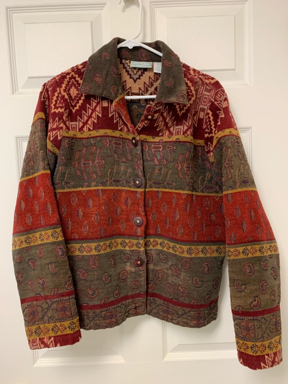Vintage tapestry print jacket 220 Hickory Womens Button-Front